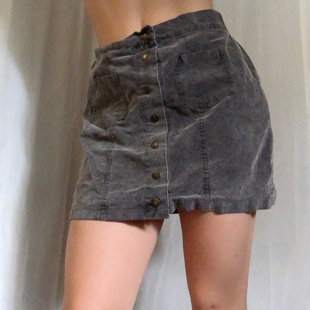 corduroy dark grey skirt